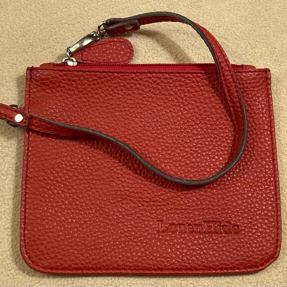 Louen Hide Handbags - Red pebble calf hide wristlet by Louen Hide, zipper closure removable strap